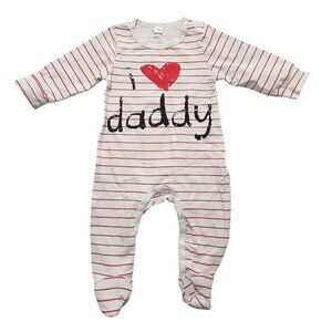 Baby Boys Girls Romper Letter Print Jumpsuit I Love Daddy